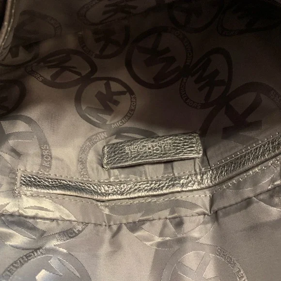 Michael Kors  Metallic Grey/Silver Leather Clutch - Picture 7 of 12